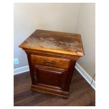 All wood nightstand - well loved