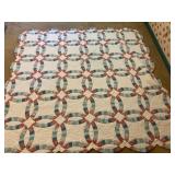 80 x 80 hand sewn quilt wedding ring