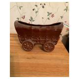 USA brown wagon planter