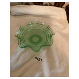Green uranium ribbed dish