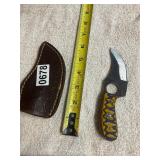 Damascus blade knife, beautiful wood handle