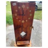 Bicentennial coin accented wood crate clock