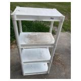 4 tier white plastic shelf