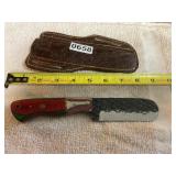 Damascus blade knife, beautiful wood handle
