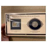 Franklin 1952 Philadelphia Mint coin and .13 stamp