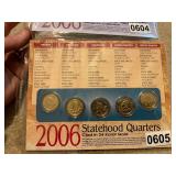 5- Statehood Quarters- 2006 - clad in 24 k gold