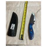 Damascus blade knife, beautiful wood handle