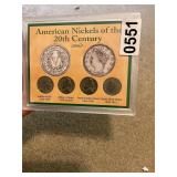 4- American nickels of 20th Century