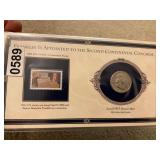Franklin 1953 Denver Mint coin and .39 stamp