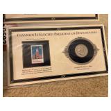 Franklin 1959 Denver Mint coin and .22 stamp