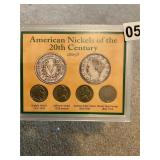 4- American nickels of 20th Century