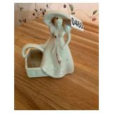 Vintage red/ white southern belle lady planter