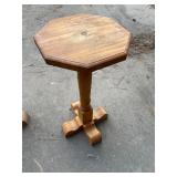 Octagon wood pedestal table