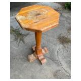Octagon wood pedestal table