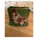 Vintage doe and fawn planter