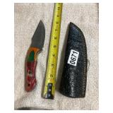 Damascus blade knife, beautiful wood handle