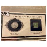 Franklin 1958 Denver Mint coin and .1 stamp
