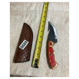 Damascus blade knife, beautiful wood handle