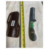 Damascus blade knife, beautiful wood handle
