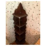 5 tier wooden corner shelf