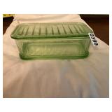 Green Uranium glass refrigerator dish