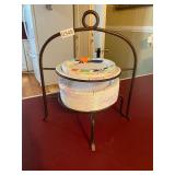 Paper plates on stand