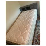 Twin size, boxspring, mattress,wood head/footboard