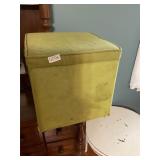 Green storage ottoman
