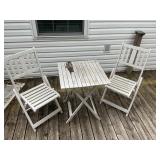 White wooden table and 2 chairs