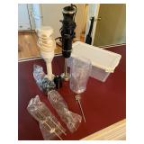Two soup/drink, mixers and accessories