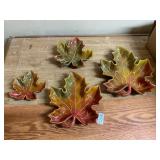 4- ceramic leaves platters
