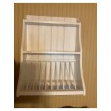 White wooden shelf rack