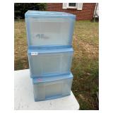 3- single storage totes