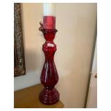 Large red candle holder