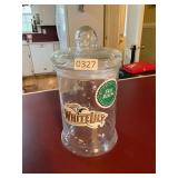 White lily glass jar with lid