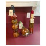 Decorative veggies and bottles