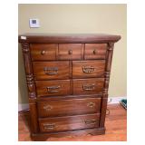 Heavy wooden chest of drawers