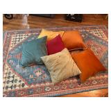 washable rug and matching pillows