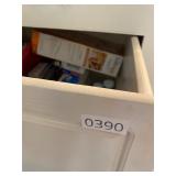 Contents of bathroom counter and drawer