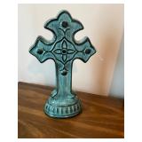 Teal ceramic cross