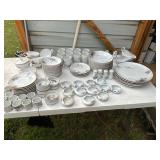 110 pieces Fukagawa dishes. Hand painted Japan.