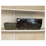 2 ceramic rectangular planters
