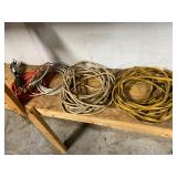 Drop light, direct cable and extension cord