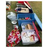 Totes Christmas decorations, wreaths, lights ï¿½ all