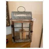 Wood and tin candle box