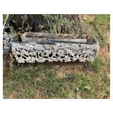 White wrought iron plant holder