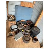 Card table, PVC, breaker boxes, straps, nails-all