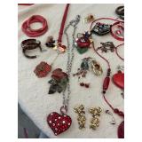 Jewelry Lot - lots of red costume jewelry