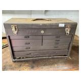 Stack on metal toolbox, and contents