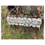 White wrought iron plant holder